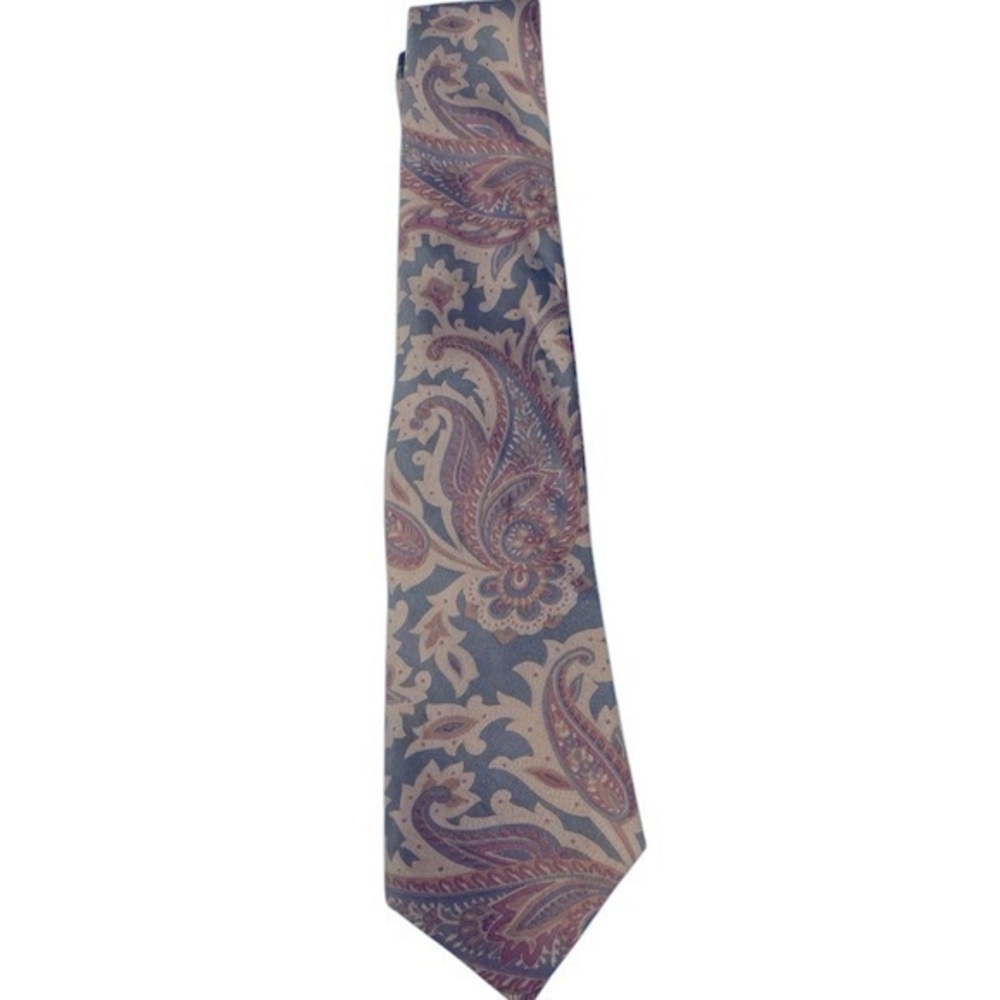 Jonelle Silk  abstract floral tan/grey Men’s necktie